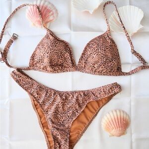 Billabong Brown Crochet Bikini Set